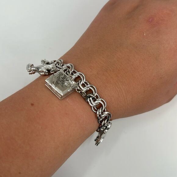 Monet silver tone charm bracelet - Picture 1 of 10